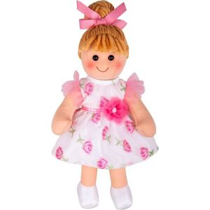 Látková panenka MEGAN 34 cm bílo-růžová
