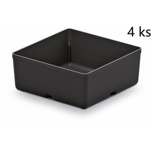 Set 4 plastových boxů na nářadí Unite box 11x11x11,2 cm černý