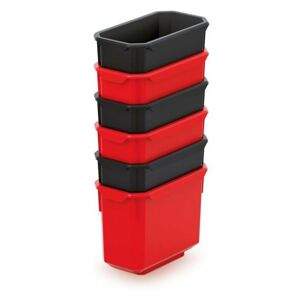 Sada 6 plastových boxov na náradie TITANO 140x75x280 čierna/červená
