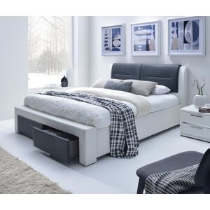 Čalouněná postel Cassandra 140x200 dvoulůžko - bílo-černá