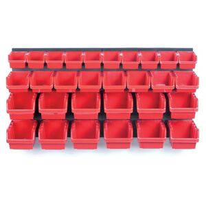 Závesný organizér s 30 boxmi ORDERLINE 80x16,5x40 cm čierno-červený