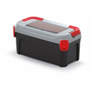 Kufor na náradie s kovovým držadlom SMART 50x25,1x24,3 cm čierno-šedo-červený