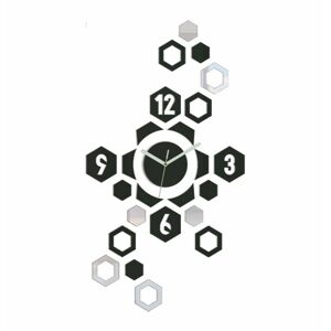 3D nalepovací hodiny Hexagon wenge