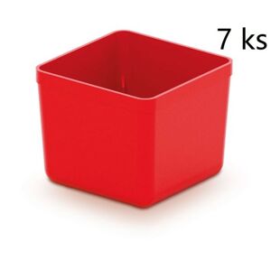 Sada 7 plastových boxov na náradie Unite box 5,5x5,5x16,5 cm červená