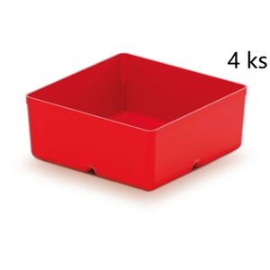 Set 4 plastových boxov na náradie Unite box 11x11x11,2 cm červený