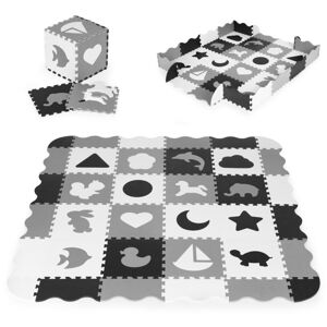 Pěnové puzzle s 36 dílky ANIM černo-bílé