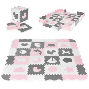 Pěnové puzzle s 36 dílky ANIM růžovo-šedé