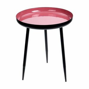 Guľatý čierny stôl Oga 45 cm čierno-ružový