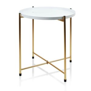 Konferenční stolek Lucas- bílo-zlatý