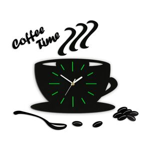 Nástěnné hodiny Satin cup černo-zelené