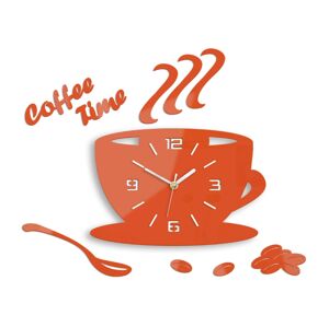 Nástěnné hodiny Coffee oranžové
