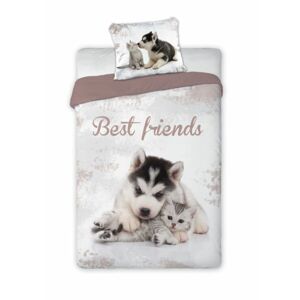 Bavlnená posteľná bielizeň Best Friends 002 - 140x200 cm