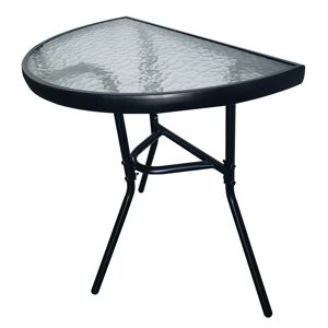 Záhradný stolík MODERN polkruhový 60 cm čierny