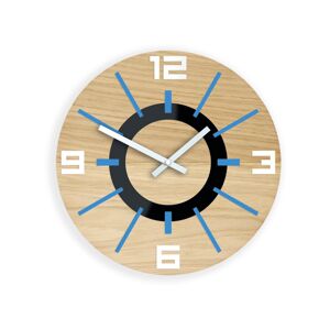 Nástěnné hodiny Alladyn Wood hnědo-modré
