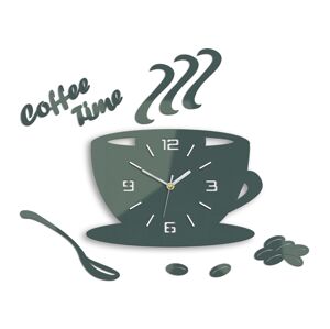 Nástěnné hodiny Coffee šedé