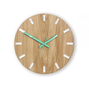 Nástěnné hodiny Simple Oak hnědo-mátové