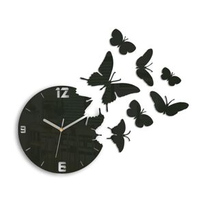 3D nalepovací hodiny Butterfly wenge