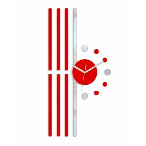 3D nalepovací hodiny Line červené