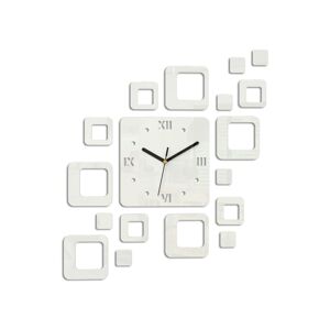 3D nalepovací hodiny Roman Quadrat bílé
