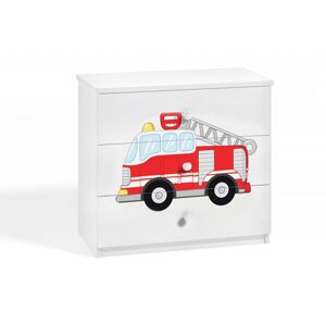Komoda Babydreams 80 cm hasičské auto bílá