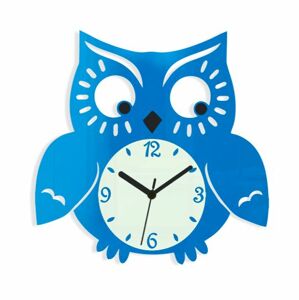 Nástenné hodiny Owl modré
