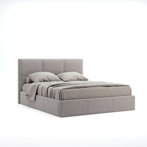Dvoulůžková čalouněná postel Lily 160x200 se zvedacím roštem šedá