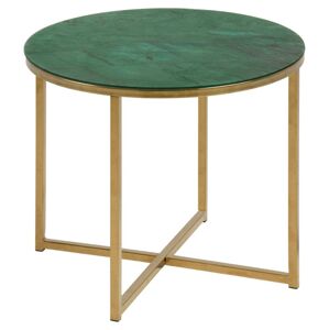 Odkládací stolek Alisma mramor zelený/zlatá