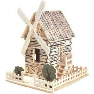 Dřevěné 3D puzzle Větrný mlýn