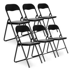 Sada 6 skládacích cateringových židlí CAPS černá