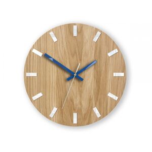 Nástěnné hodiny Simple Oak hnědo-modré