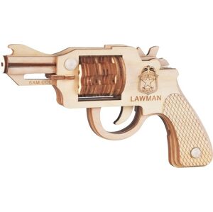 Dřevěné 3D puzzle Zbraň na gumičky Revolver Colt