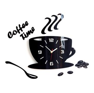 Nástěnné hodiny Coffee černé