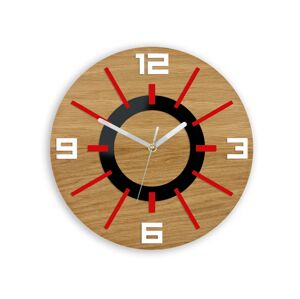 Nástěnné hodiny Alladyn Wood červeno-černé