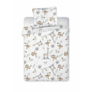 Detská bavlnená posteľná bielizeň Žirafy 001 - 100x135 cm