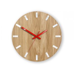 Nástěnné hodiny Simple Oak hnědo-červené
