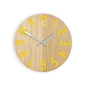 Nástěnné hodiny Wood hnědo-žluté